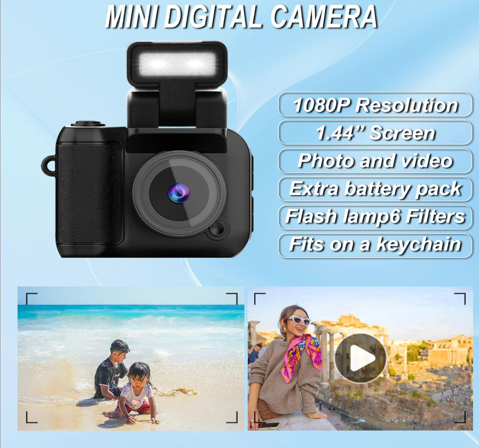 Kliko™ Retro Mini Camera Pocket-sized charm with retro style. Capture memories in 1080p, anywhere.